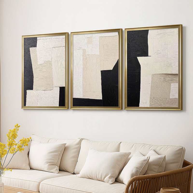 ABSTRACT Series DCXLIX - Toile tendue avec châssis encadré - 3 pièces