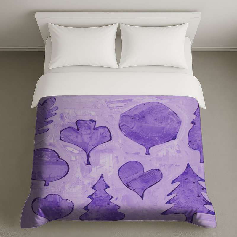 Housses de couette en forme d'arbre mauve, Très grand lit