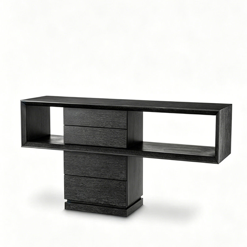 Console rétro géométrique, H 30,71 po x l 47,24 po x P 15,75 po