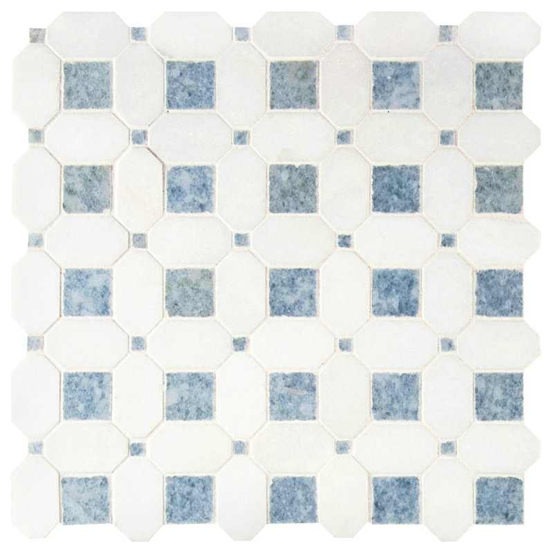 Loredana Array 12 in. x 12 in. Polished Marble Mosaic Floor and Wall Tile