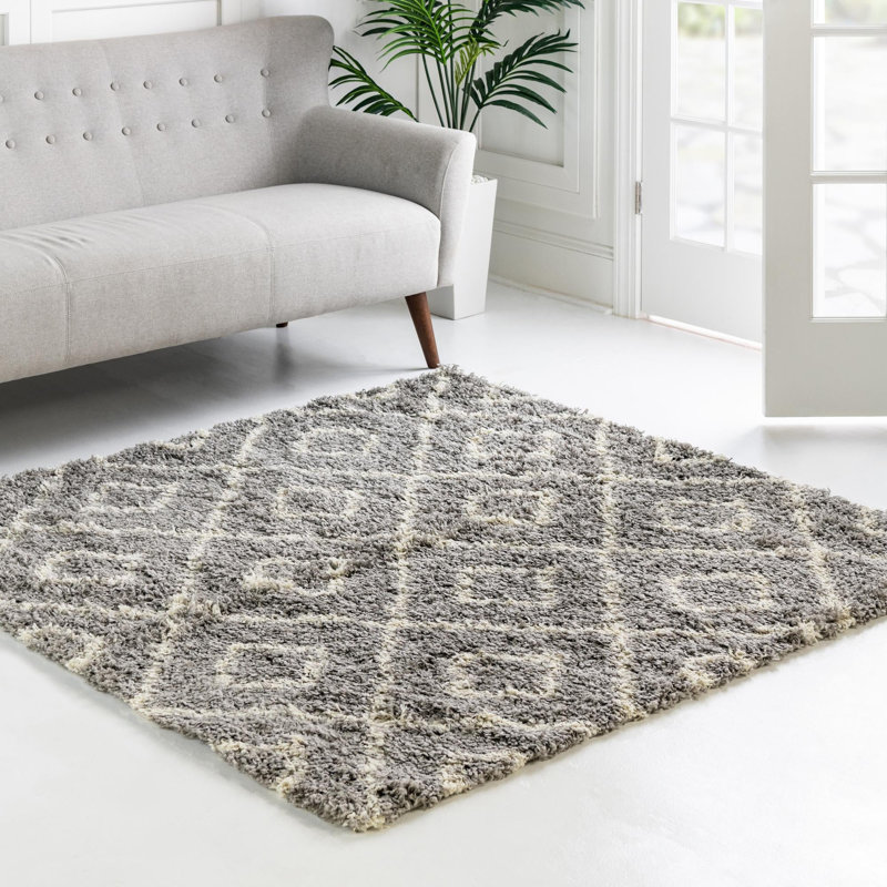 Azbill Geometric Indoor Rug, Square 3'3"