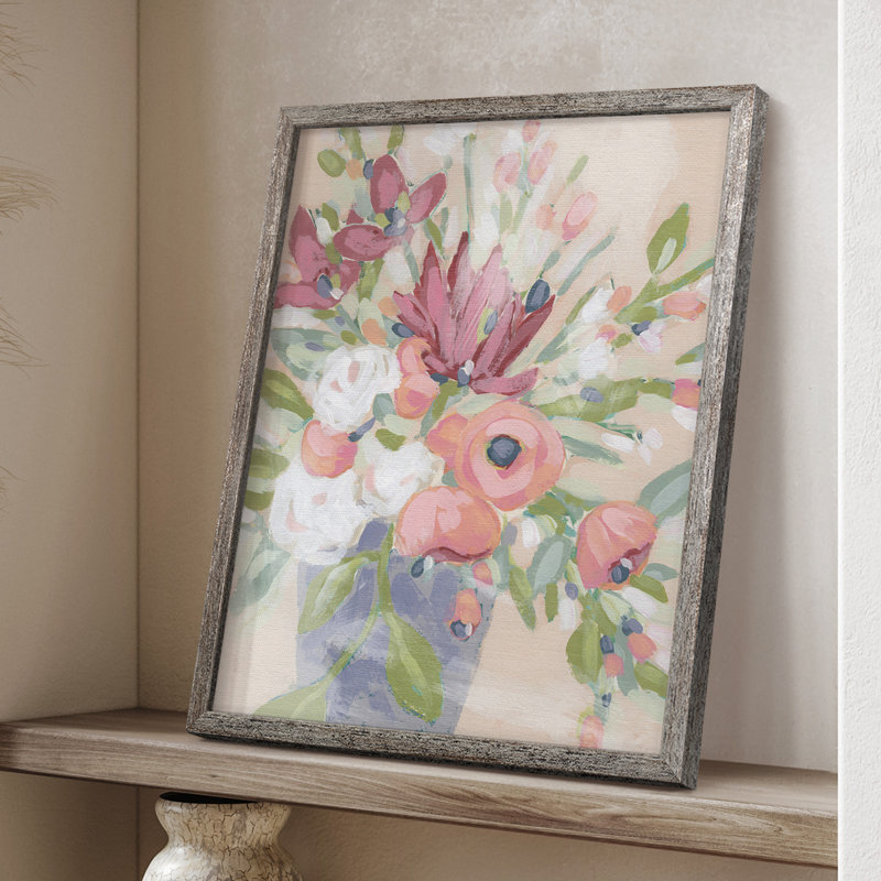 Blush Array II Framed Print - Solid Wood, 15" H x 12" W