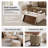 Lessman 37.25"W Mid-Century Modern Chenille Ottoman with Reversible Wood Tray Top and Storage-1406775887