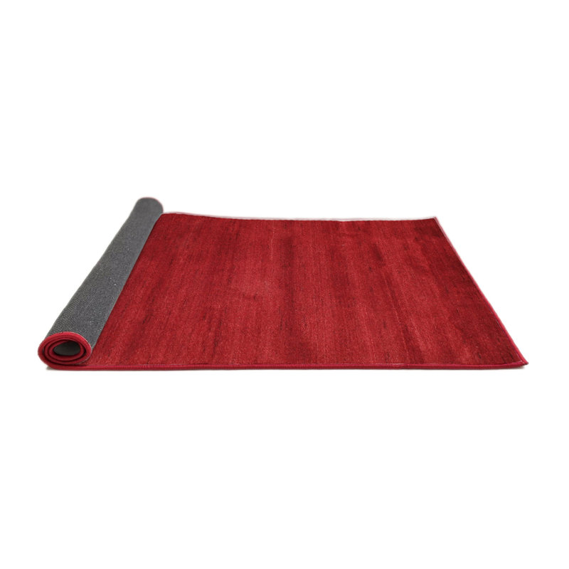 Tapis de zone rouge contemporaine, Rond 3 pi