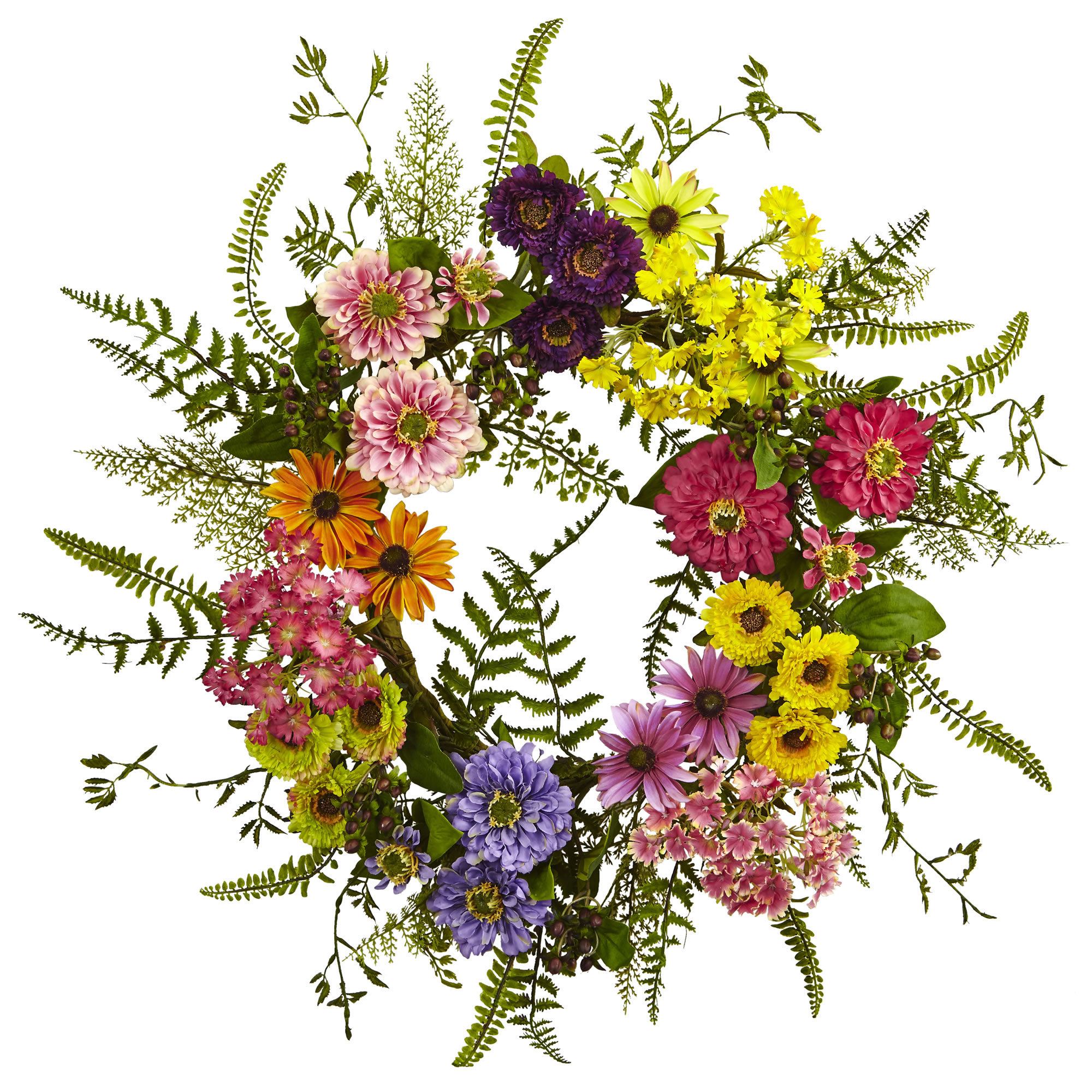 Primrue Flower 22" Polyester Wreath & Reviews | Wayfair