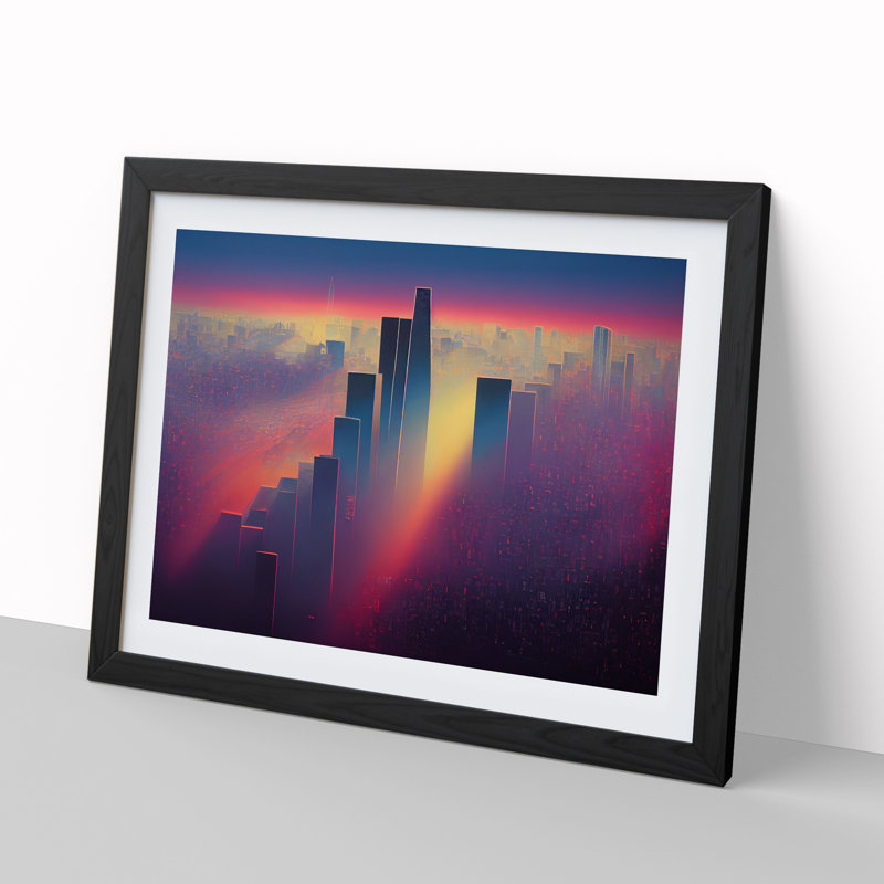 Soulful City Skyline Architecture - Framed Print, Black, 46cm H x 64cm W x 2cm D
