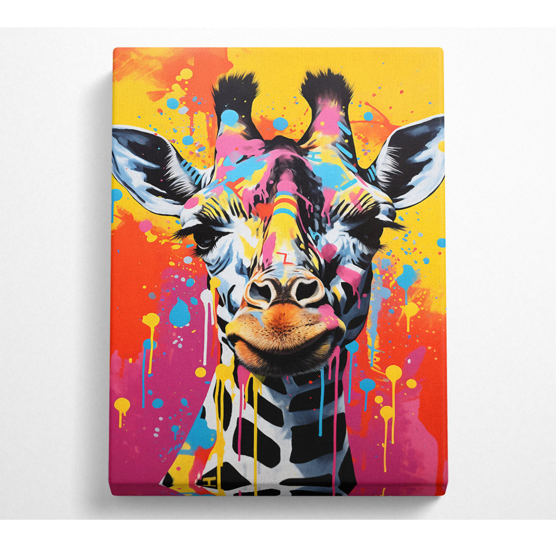 Giraffe Paint Splash - Kunstdrucke auf Leinwand