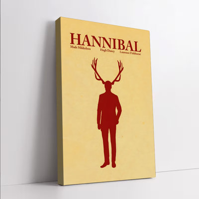 Affiche encadrée (1 pièce), style vintage, inspirée de la série Hannibal. Avec Mads Mikkelsen, Hugh Dancy et Laurence Fishburne, silhouette de bois de cerf, décor mural sur toile. Parfait pour le salon, la chambre ou le bureau.