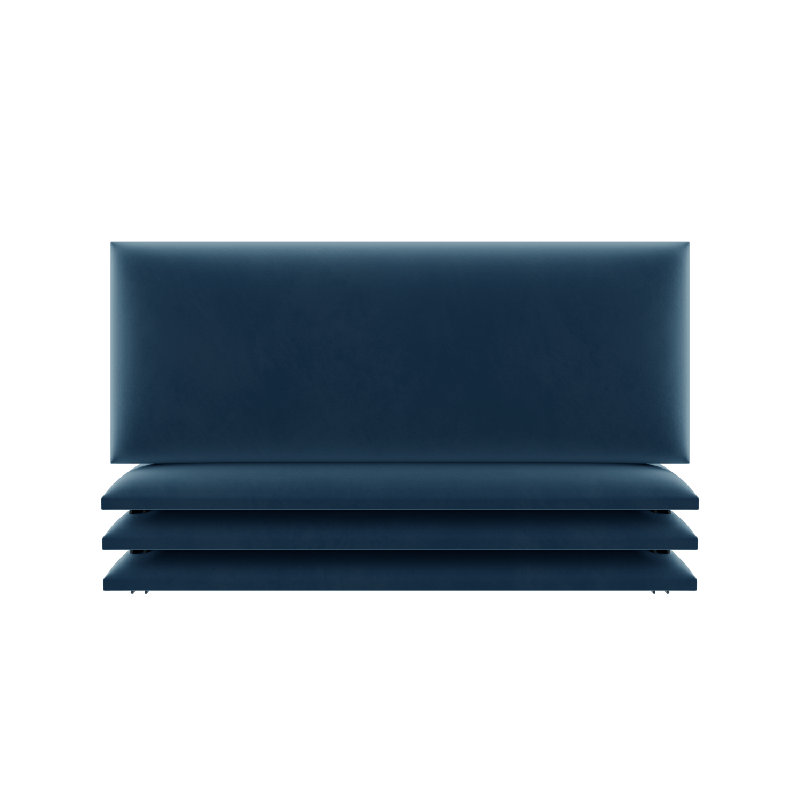 Garen Upholstered Headboard, Velvet Peacock Blue, Super King (6')