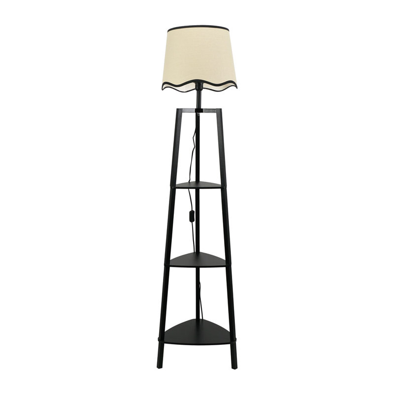 Cotopaxi 156.2cm Traditional Floor Lamp, Natural/Black