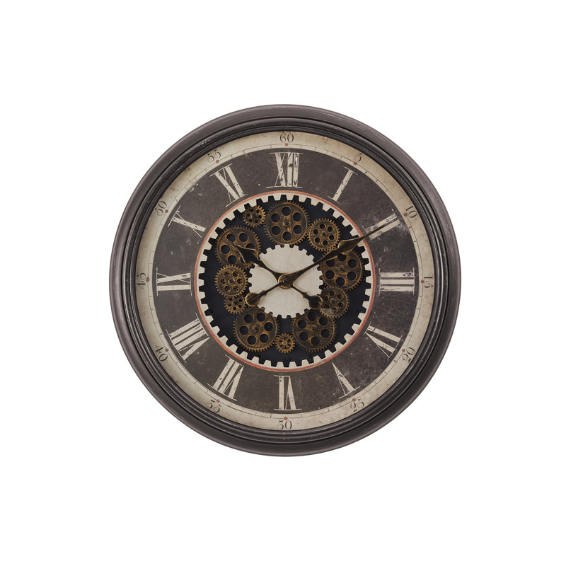 Rond, mécanisme d'engrenage, grande horloge murale