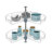 Dowell 2-Shelf Kidney Lazy Susan Corner Cabinet Organizer, 270 Degree Rotating, Adjustable Height, Metal, Silver-418213131