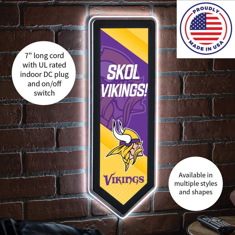 Plaque murale lumineuse NFL, Vikings du Minnesota