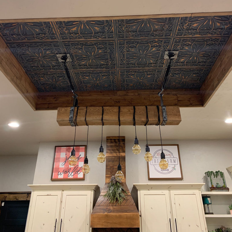 Milan 24'' L x 24'' W Textured PVC Drop-In & Glue Up Ceiling Tile Ceiling Tile, Reclaimed Tin