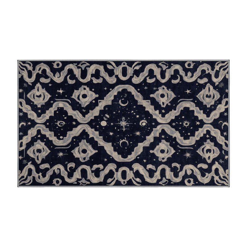 Machine Washable Gray Area Rug, Runner 2' x 4'