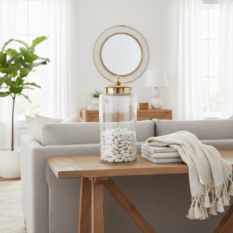 Boîte décorative en forme de poire avec couvercle, accent doré martelé 18 po