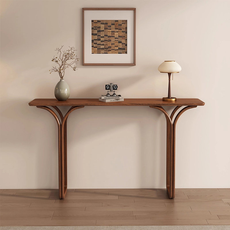 Modern style full solid wood console table., 35.4" H x 62.9" W x 14" D