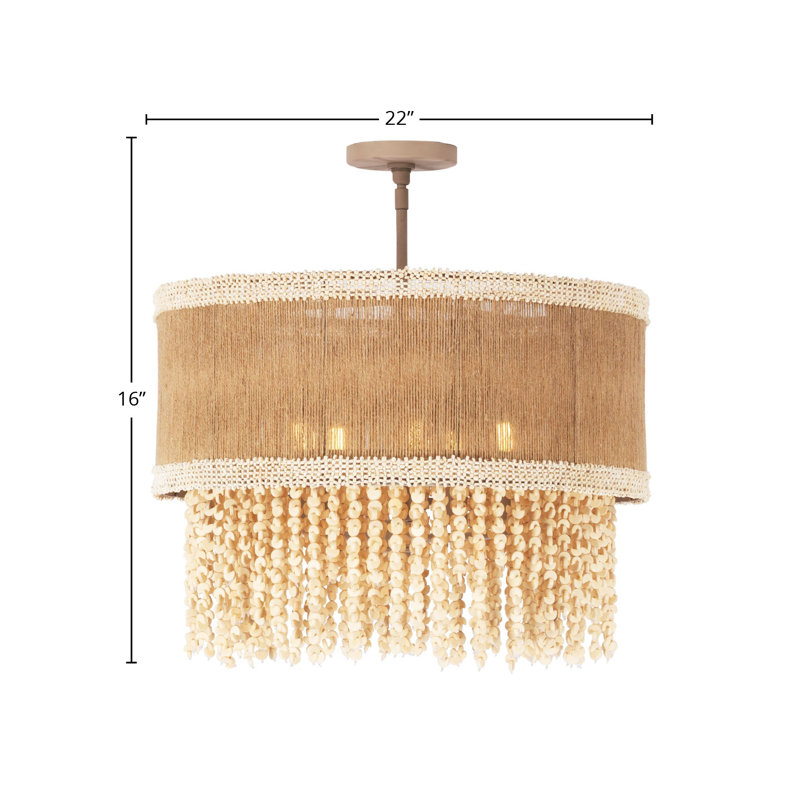 Naturale 5 LT Jute Semi-Flush Mount Kalco