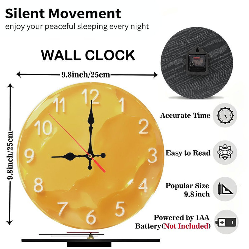Horloge jaune en gel