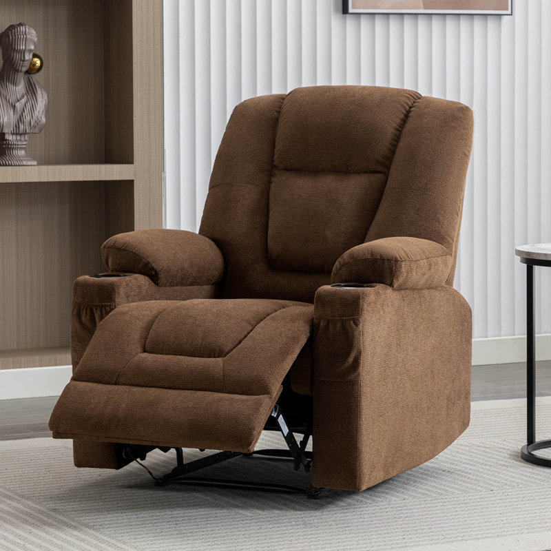 Aricella Recliner, Brown Chenille