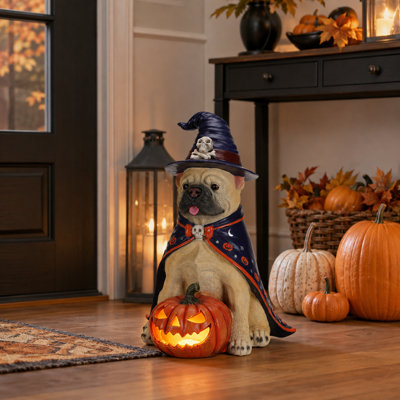 French Bulldog Halloween Greeter Statue