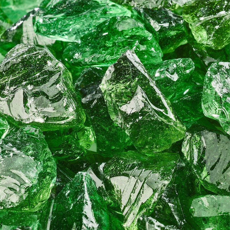 Foyer en verre à foyer cassé, Vert émeraude, 1/2" - 3/4"