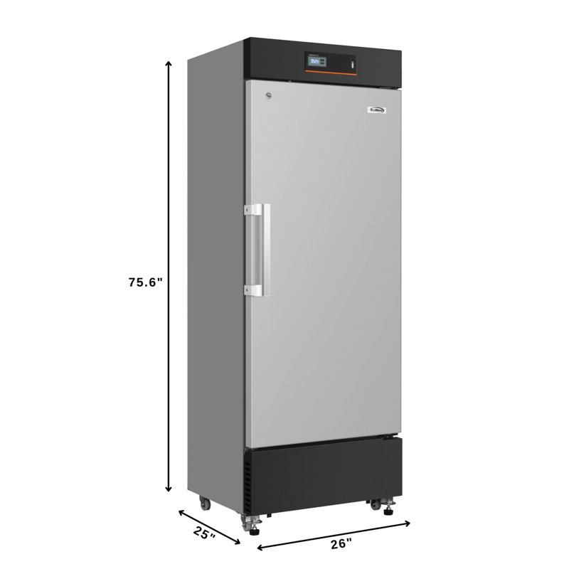 Congélateur médical vertical de 27 po à 25 ° C pour pharmacie / laboratoire avec congélation dynamique, affichage à DEL, alarmes d'urgence à plusieurs niveaux et contrôle précis de la température, 10,8 pieds cubes Pi. en acier inoxydable (km-phf