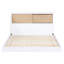 Tête de lit bibliothèque blanche à finition double - aucun sommier tapissier, solution de rangement, tête de lit style Mid-Century moderne, base-595785580