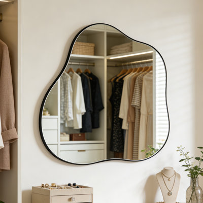 Jhanel Cloud-Shaped Black Wall Mirror