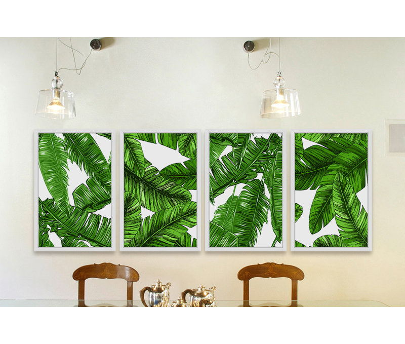 "st. petersburg quadriptych" par marmont hill, ensemble de 4 reproductions d’art graphique encadrées sur papier, Cadre blanc
