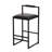 Black Bar Stool With Backrest Set Of 2 Counter Height PU Leather Upholstered Bar Chairs With Footrest