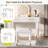 Modern Vanity Table Set With Touch Screen Lighted Mirror, Dressing Table And A Cushioned Stool