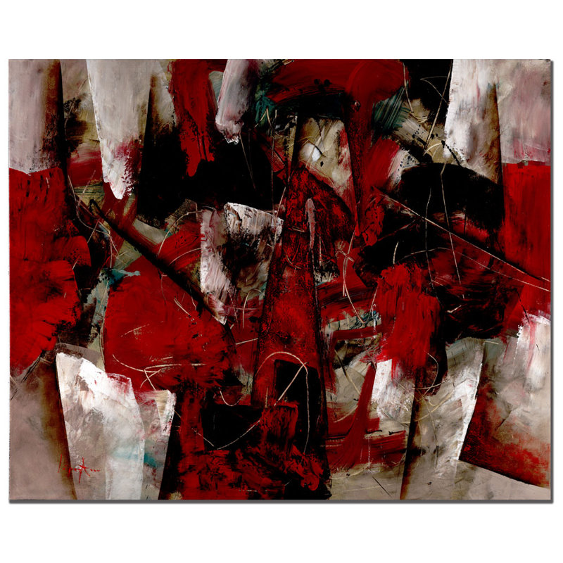 « abstract iv », reproduction de peinture à l’acrylique sur toile tendue, Toile tendue, Pas de tapis
