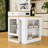 Kitchen Island with Extendable Dining Table, Double-Sided Storage, Power Outlet and Adjustable Shelves-1165304520