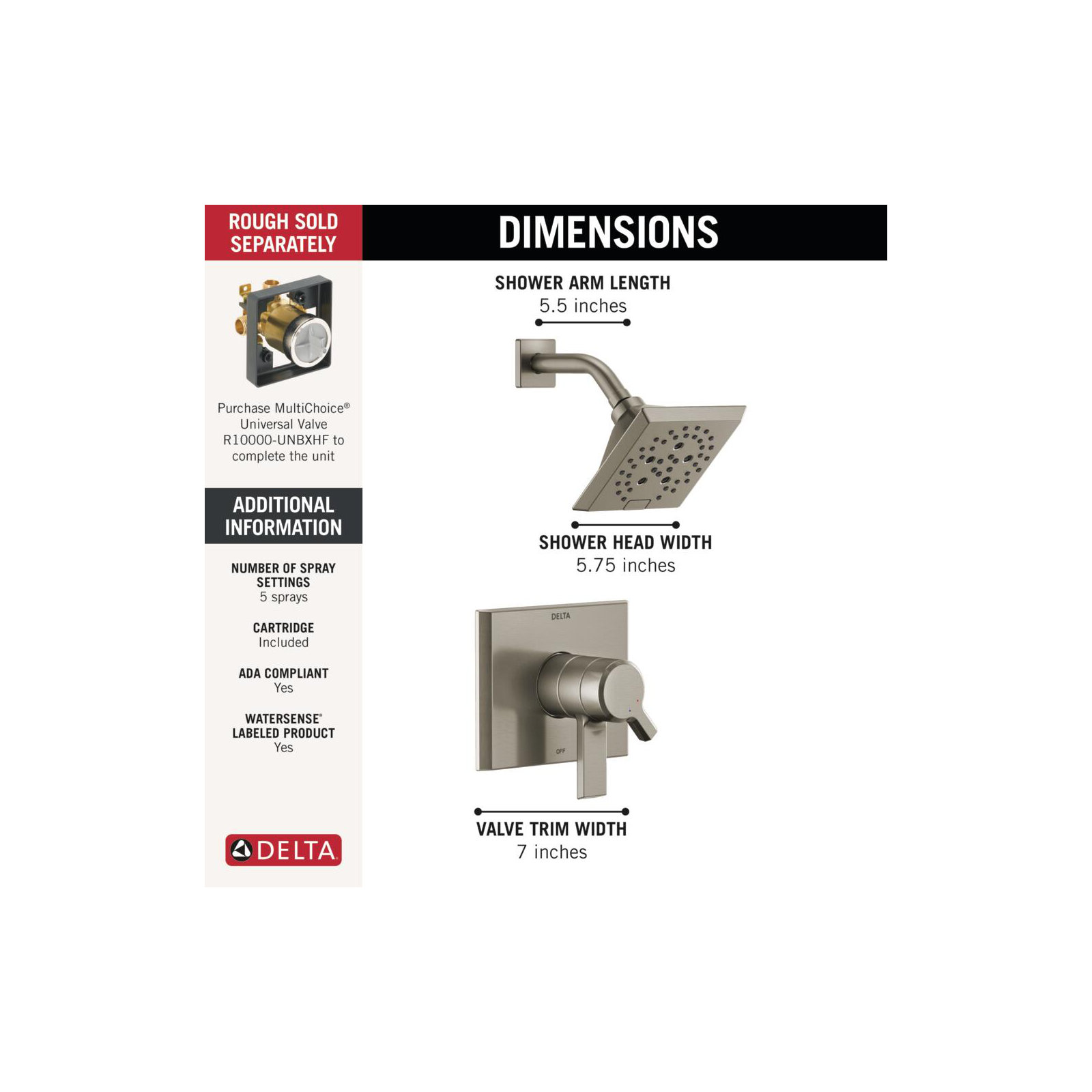 Pivotal® Shower Faucet with H2Okinetic® Technology, Brushed Nickel