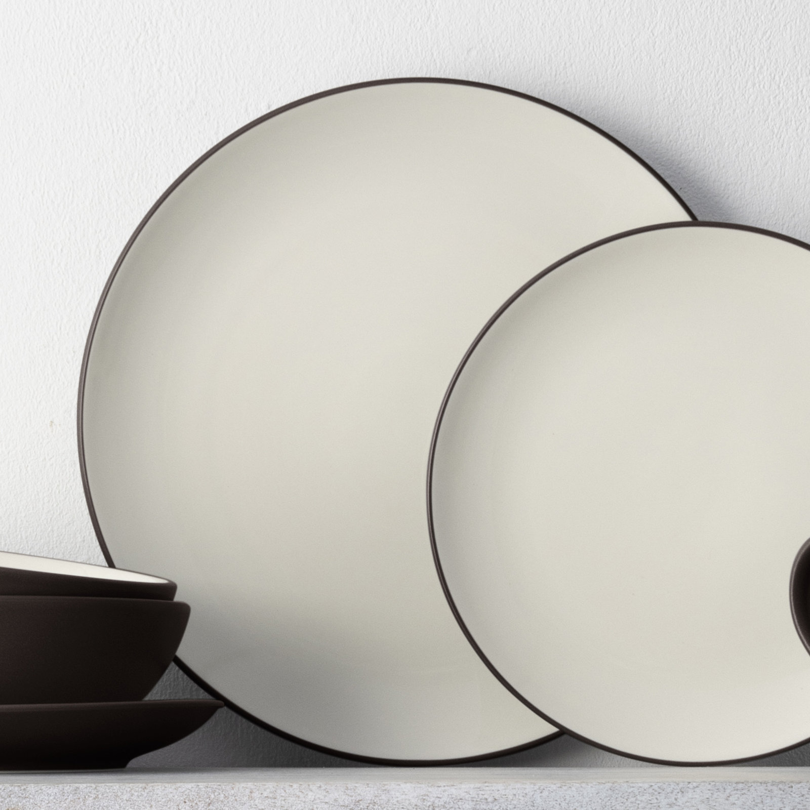 Colorwave Stoneware Dinnerware Set - Service for 1, Chocolate