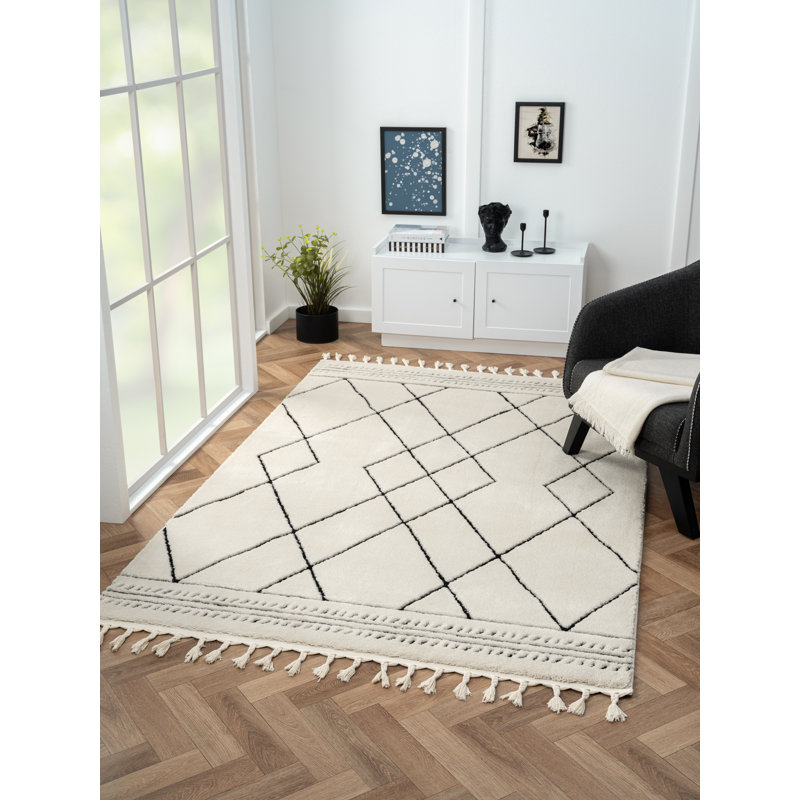 Light Tapis white Rug, Rectangle 160 x 230cm