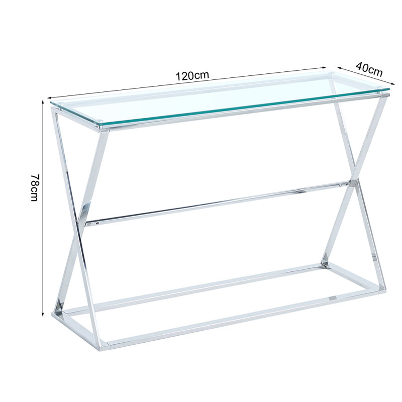 Lowman 120cm Glass Top Console Table