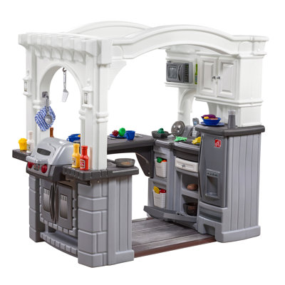 Step2 Gray Grand Walk-In Classic Toddler Pretend Play Kitchen Set Kitchen Set