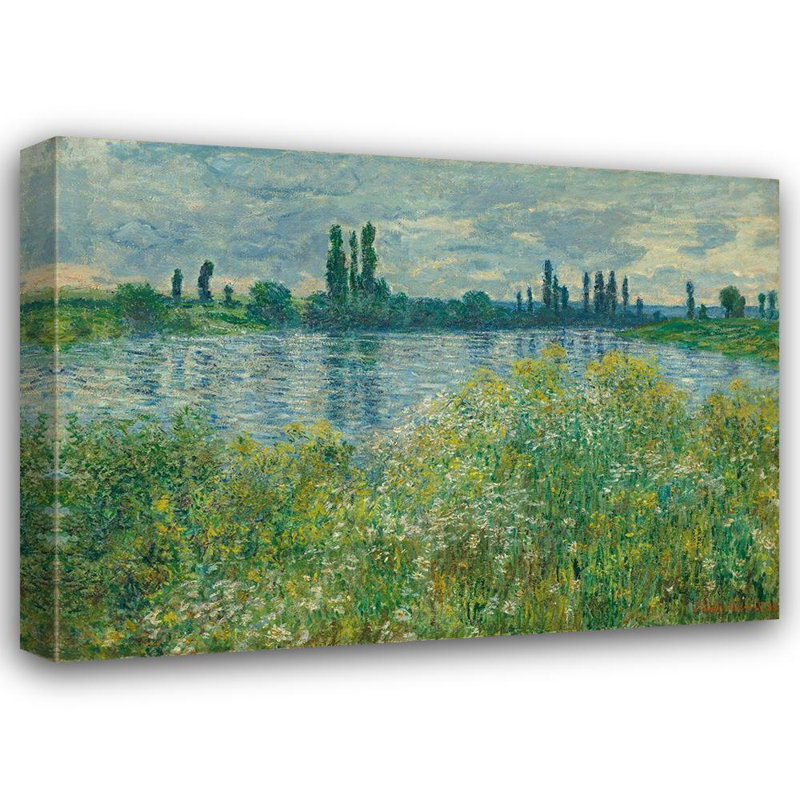 Red Barrel Studio Monet, Claude Gallery Wrapped Canvas Art Titled: Banks of the Seine, Vetheuil
