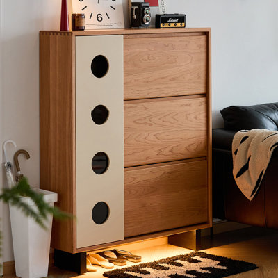 Rangement pour chaussures en bois massif Burlywood