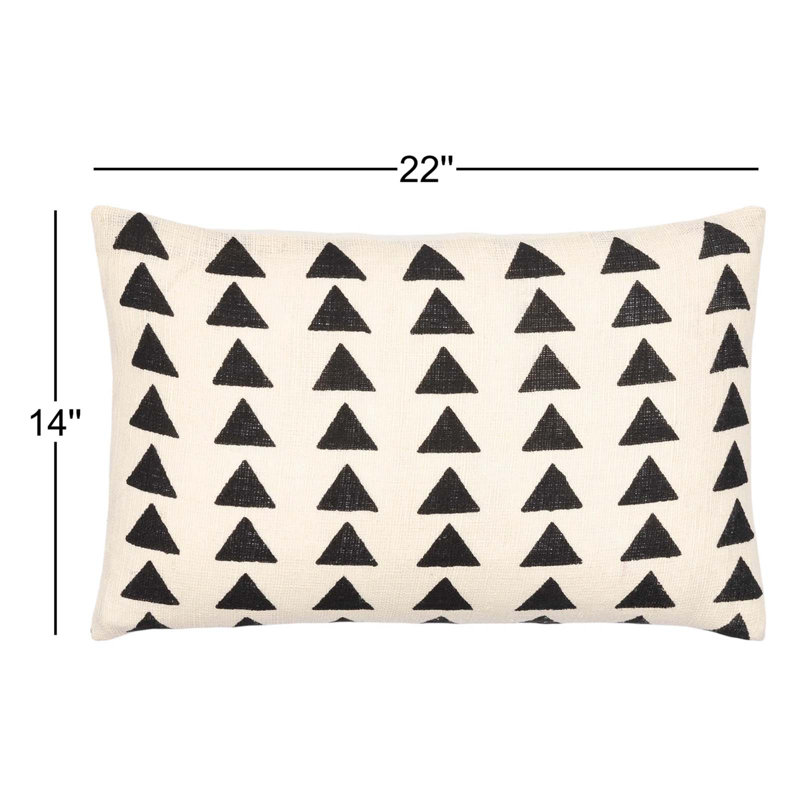 Sady Pillow Cover & Insert A Lumbar Down, Cream/Black