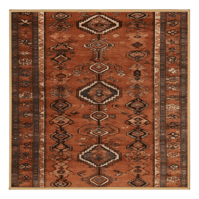 Machine Washable Persian Brown Area Rug