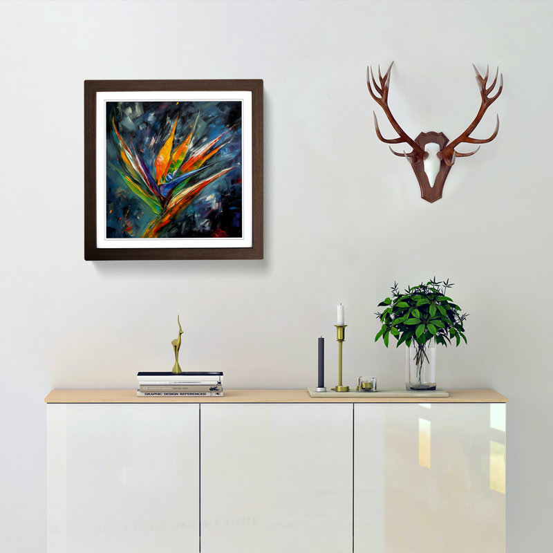 Single Picture Frame Print on Wood, Walnut
