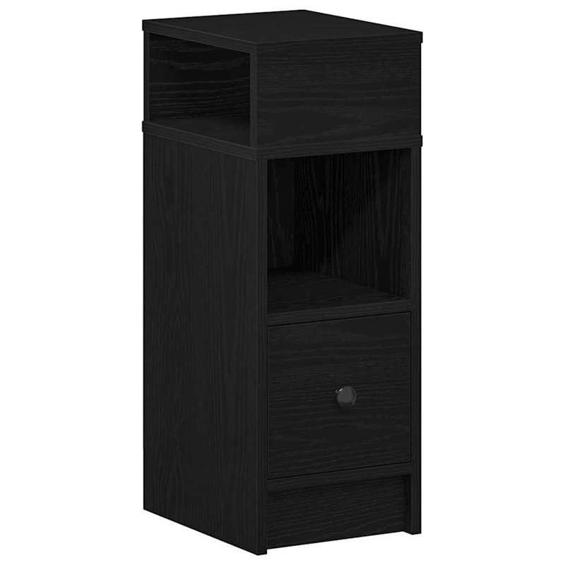 Rozario 25cm W Manufactured Wood Bedside Table, Black, 1