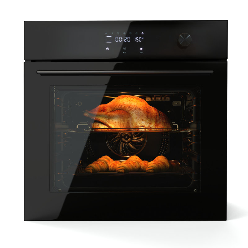 24" Built-in Electric Ovens, Single Wall Oven with 8 Cooking Modes, 108 Smart Menus, 2.5 Cu.f Convection Built-in Oven, Stainless Steel, Touch Control, Timer, Safety Lock, 3000W, 240V