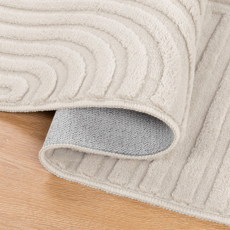 Tapis oriental lavable à la machine antidérapant beige, Rectangle 6 pi x 9 pi, Beige