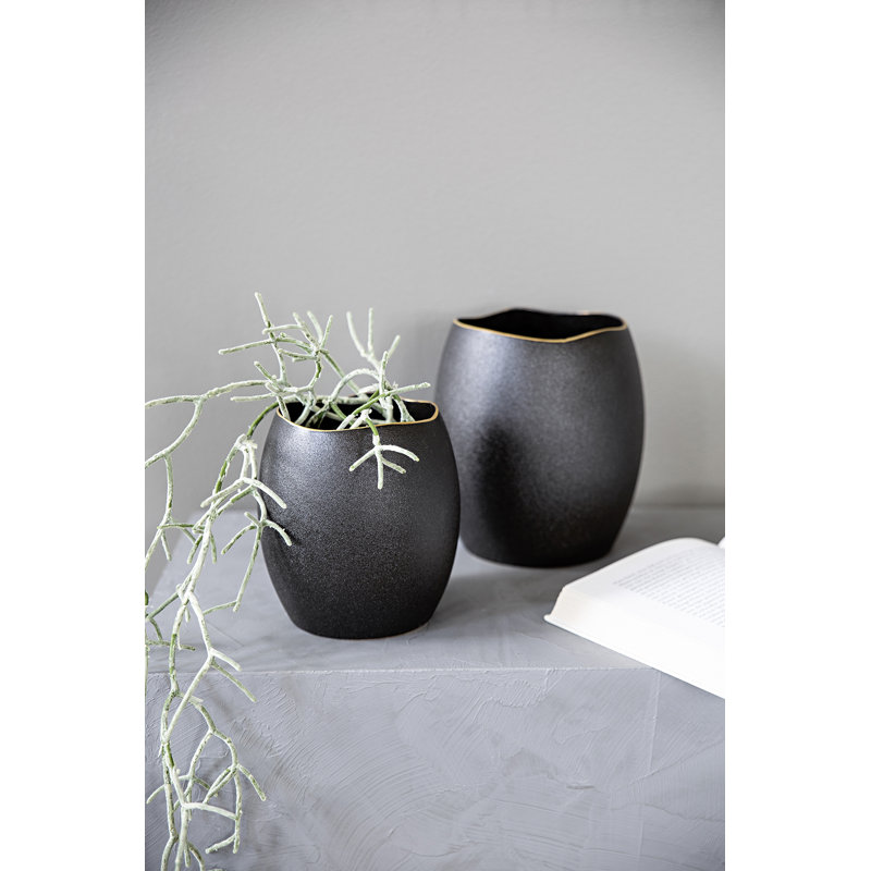 Kalea Handmade Ceramic Table Vase, 15cm H x 14cm W x 14cm D