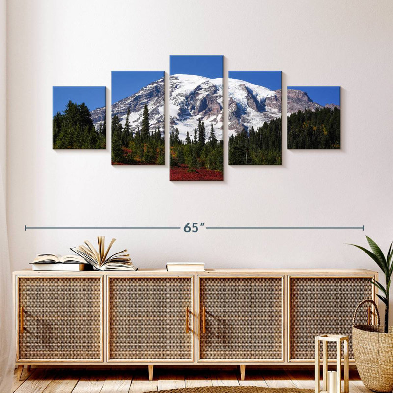 Pines Against Mount Rainer, 24" H x 55" W