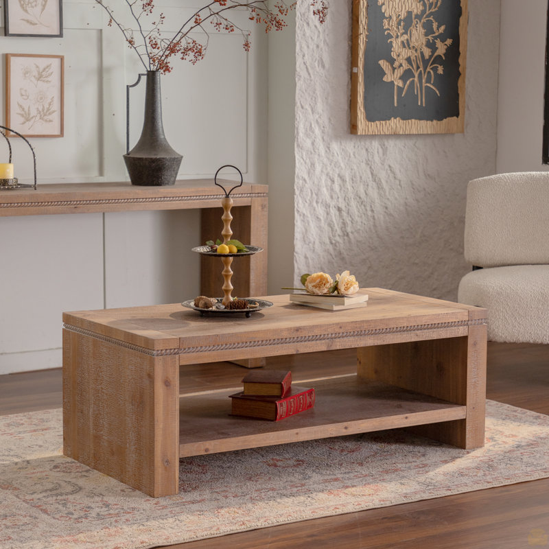 Solid Wood,Rectangle Coffee Table With Solid Wood